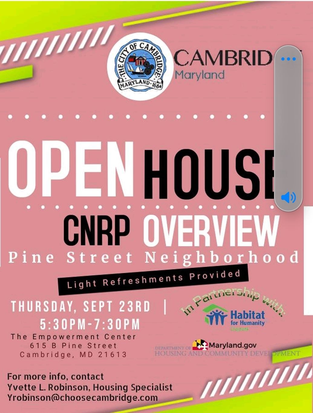 Pine Street Open House Flyer
