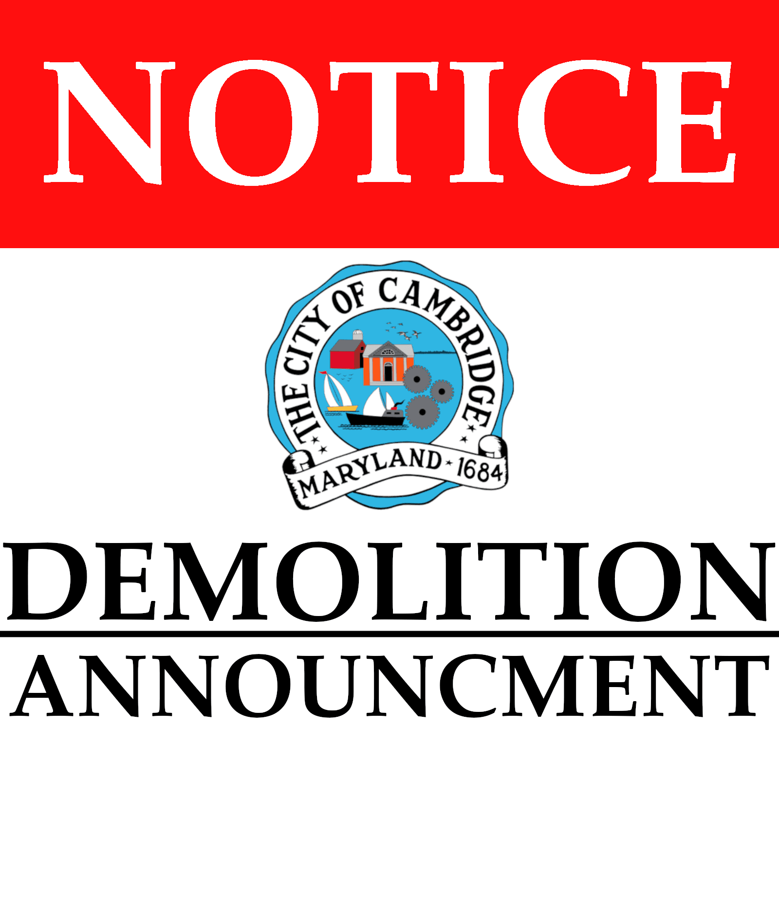 Demolition Announcment