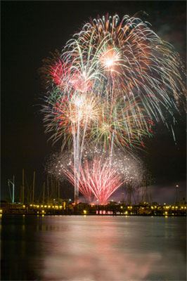 Cambridge Fireworks over Water