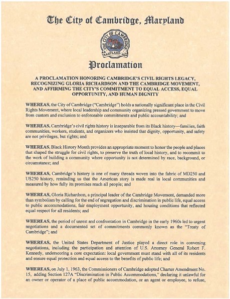 Text of a mayors proclamation page 1